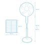 Ventilateur sur Pied EDM 33523 Blanc 25 W Solaire
