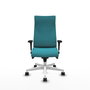 Piqueras Y Crespo Fauteuil Albacete Turquoise avec mécanisme synchrone et base blanche