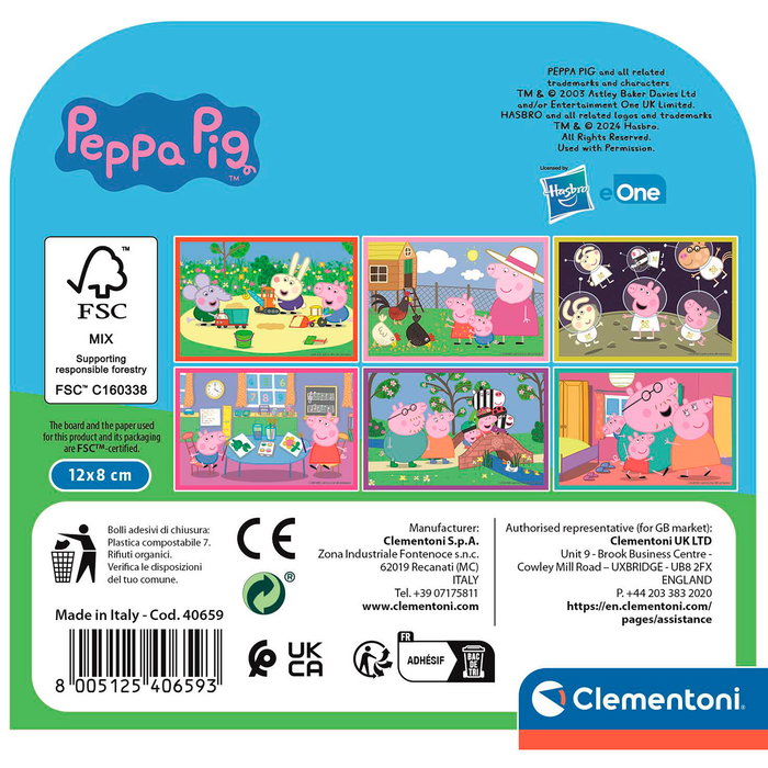 Clementoni Cubos 6 Peppa Pig 40659 – Jeu de 6 Cubes Illustrés