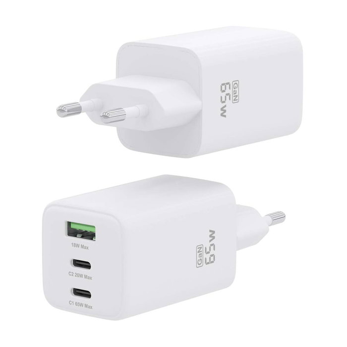 Chargeur mural Aisens ASCH-65W3P041-W Blanc Multicouleur 65 W