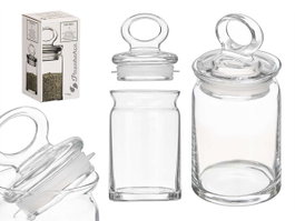 Pasabahce Tarro Kitchen 240 ml, Verre Transparent 6.4x13.5x6.4 cm, Silicone, Passe au Lave-vaisselle (Set de 8)