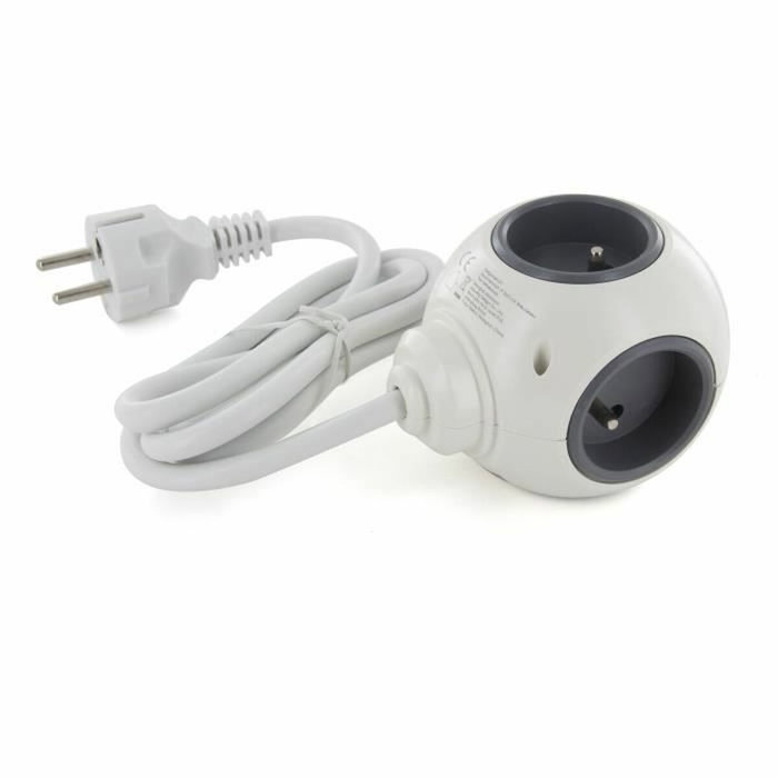 Chacon PowerBall Extended - Bloc multiprise ronde 4 prises + 2 USB