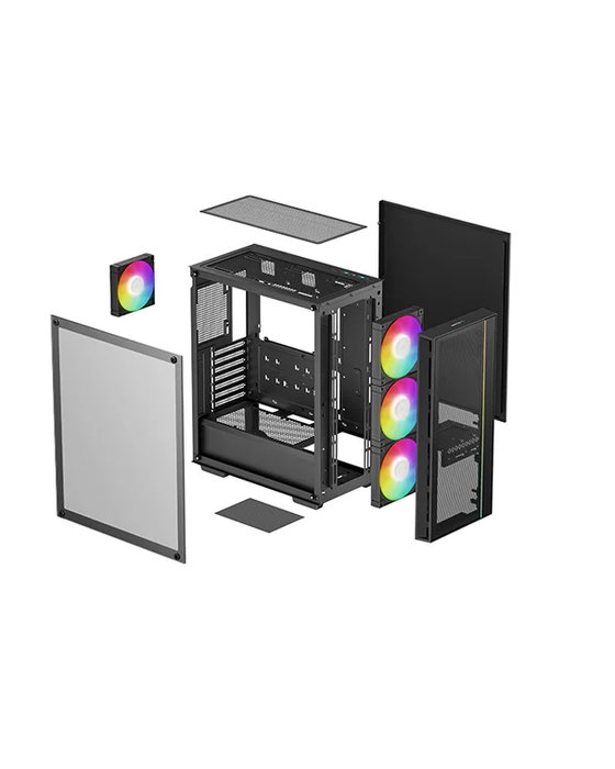 Deepcool Matrexx55 Mesh V4 Boîtier PC Gaming ATX Noir avec Vitre Trempée
