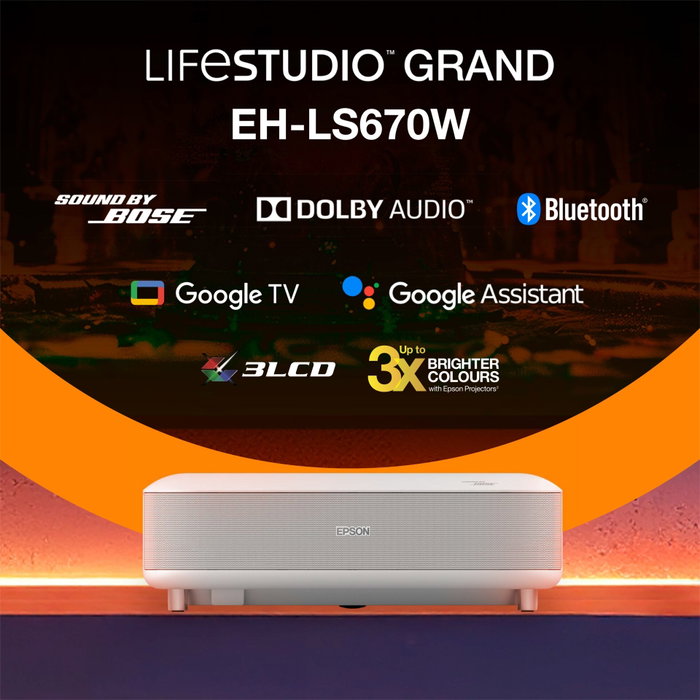 Epson Lifestudio Grand EH-LS670W Blanc