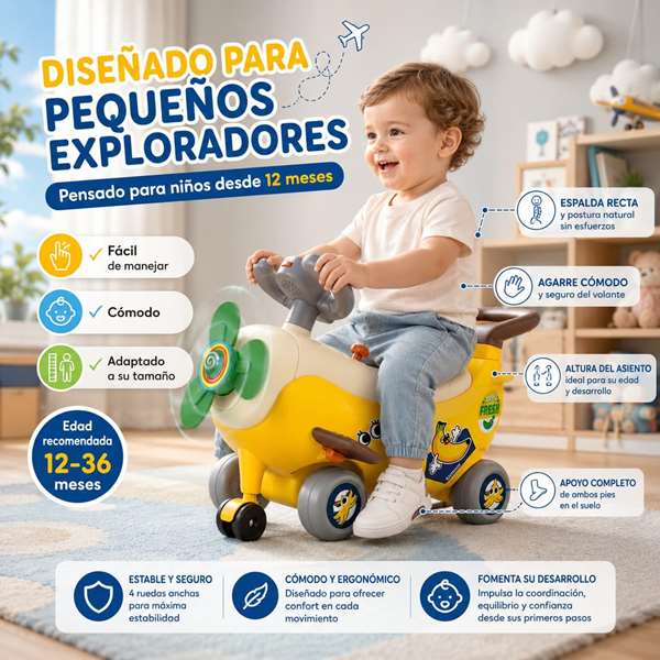 Hola Correpasillos Avión Banana 4 en 1 Hola Correpasillos Avión Banana 4 en 1