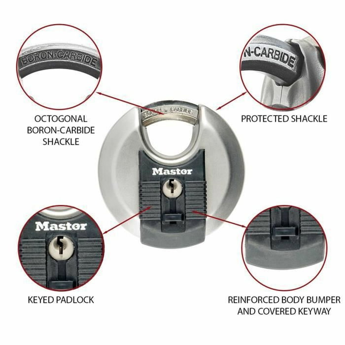 Master Lock Lot de 2 Cadenas M40EURT en Acier Inoxydable 70 mm