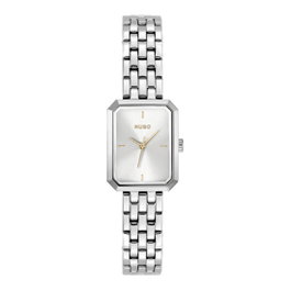 HUGO BOSS Montre pour femme 1540178 avec boîtier rectangulaire gris