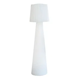 Lumisky LADY C110 Lampadaire LED Extérieur/Intérieur Multicolore et Dimmable Sans Fil avec Abat-Jour Ondulé, Télécommande et IP44 (H110 cm)