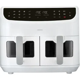 Medion Friteuse à Air P20 XXL Twin - Friteuse à Air Chaud 2600 W - 2 Paniers de 4.35 L - 9 Programmes - Application avec Recettes - Blanc