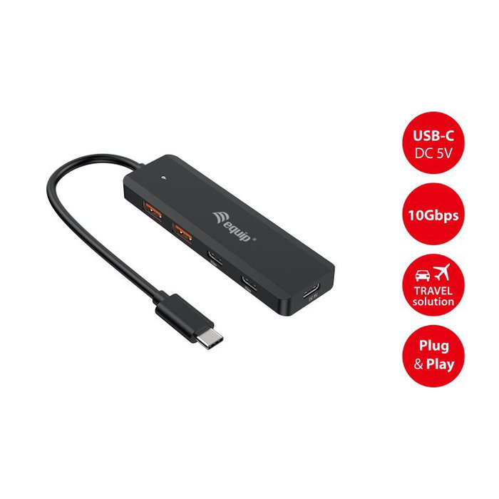Equip Hub USB-C 5 en 1 128966 Noir
