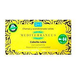 MUNDONATURAL MEDITERRANEUS shampoing-après-shampoing solide pour cheveux blonds reconditionné