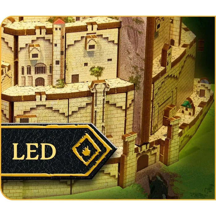 Revell Tiny Adventures - Kit de Maquette 3D DIY Book Nook Le Seigneur des Anneaux - Minas Tirith avec Éclairage LED à Construire - Serre Livre Décorative