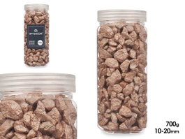 GIFTDECOR Bote de pierres décoratives métallisées marron 10-20 mm 700g