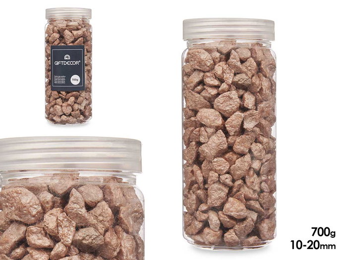 GIFTDECOR Bote de pierres décoratives métallisées marron 10-20 mm 700g GIFTDECOR Bote de pierres décoratives métallisées marron 10-20 mm 700g