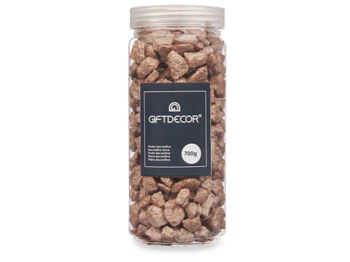 GIFTDECOR Bote de pierres décoratives métallisées marron 10-20 mm 700g GIFTDECOR Bote de pierres décoratives métallisées marron 10-20 mm 700g