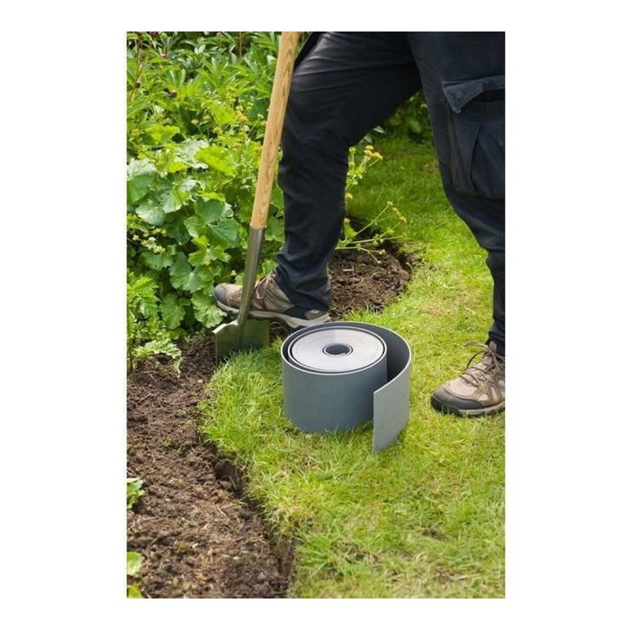 Nature Bordure de jardin en polyéthylène gris 7,5 cm x 10 m