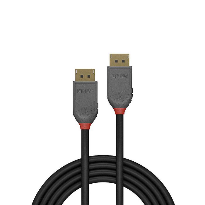 Lindy Câble DisplayPort 1.4 Anthra Line 0.5m - Professionnel, 8K 60Hz, 4K 144Hz, Triple Blindage, Connecteurs Or, 32.4 Gbit/s