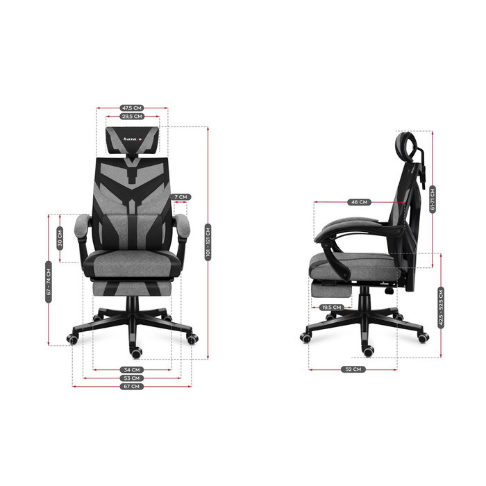 Huzaro Combat 5.0 Chaise de jeu Noir Gris