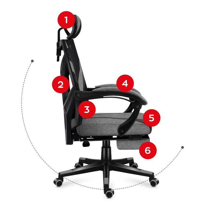 Huzaro Combat 5.0 Chaise de jeu Noir Gris