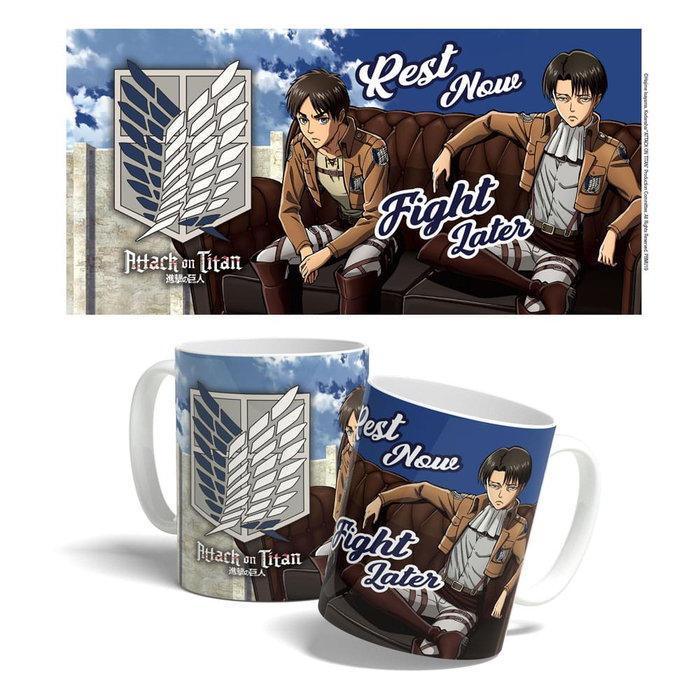 Attack on Titan mug Rest Now, Fight Later 325 ml Attack on Titan mug Rest Now, Fight Later 325 ml