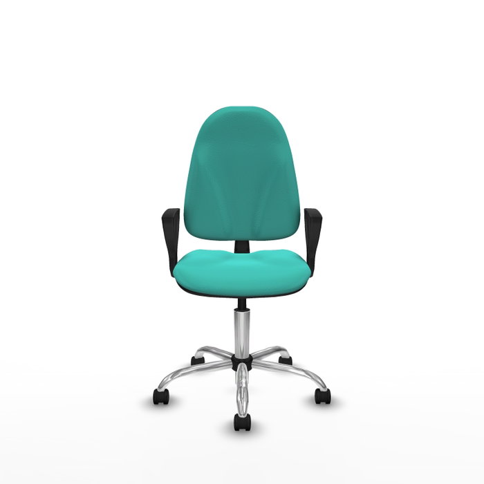 PIQUERAS Y CRESPO Chaise de bureau Algarra en similicuir turquoise avec mécanisme de contact permanent PIQUERAS Y CRESPO Chaise de bureau Algarra en similicuir turquoise avec mécanisme de contact permanent