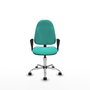 PIQUERAS Y CRESPO Chaise de bureau Algarra en similicuir turquoise avec mécanisme de contact permanent