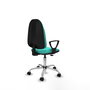 PIQUERAS Y CRESPO Chaise de bureau Algarra en similicuir turquoise avec mécanisme de contact permanent