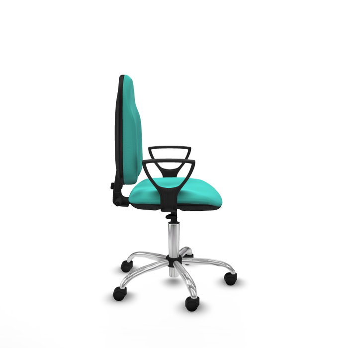 PIQUERAS Y CRESPO Chaise de bureau Algarra en similicuir turquoise avec mécanisme de contact permanent PIQUERAS Y CRESPO Chaise de bureau Algarra en similicuir turquoise avec mécanisme de contact permanent