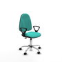 PIQUERAS Y CRESPO Chaise de bureau Algarra en similicuir turquoise avec mécanisme de contact permanent