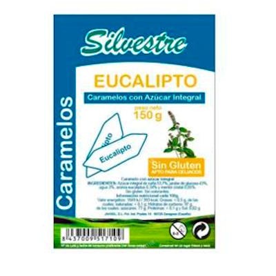 SILVESTRE Caramels à l'eucalyptus avec sucre intégral 150 g