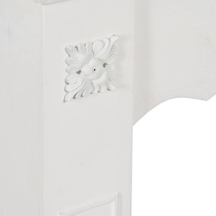 BigBuy Home Façade de cheminée Blanc Bois d'épicéa et MDF 105 x 17 x 103 cm
