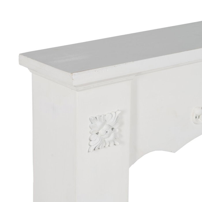 BigBuy Home Façade de cheminée Blanc Bois d'épicéa et MDF 105 x 17 x 103 cm