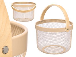 KINVARA Panier rond avec poignées en bambou Beige