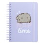 ERIK - Carnet A5 à couverture rigide avec reliure Wire-O et fermeture élastique, 90 pages, motif Pusheen