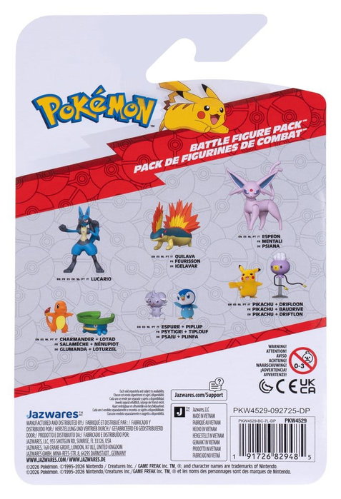 Jazwares Pokémon Battle Figure Pack de 2 figurines Nénupiot & Salamèche Jazwares Pokémon Battle Figure Pack de 2 figurines Nénupiot & Salamèche