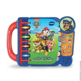 VTech - Livre interactif Pat'Patrouille, Mon livre-jeu mission alphabet, avec Chase, 14 pages et boutons lumineux, pour enfants de 3 à 7 ans