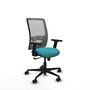 PIQUERAS Y CRESPO Chaise Zulema Synchro Tissu Turquoise Maille Gris Accoudoirs 2D sans appui-tête