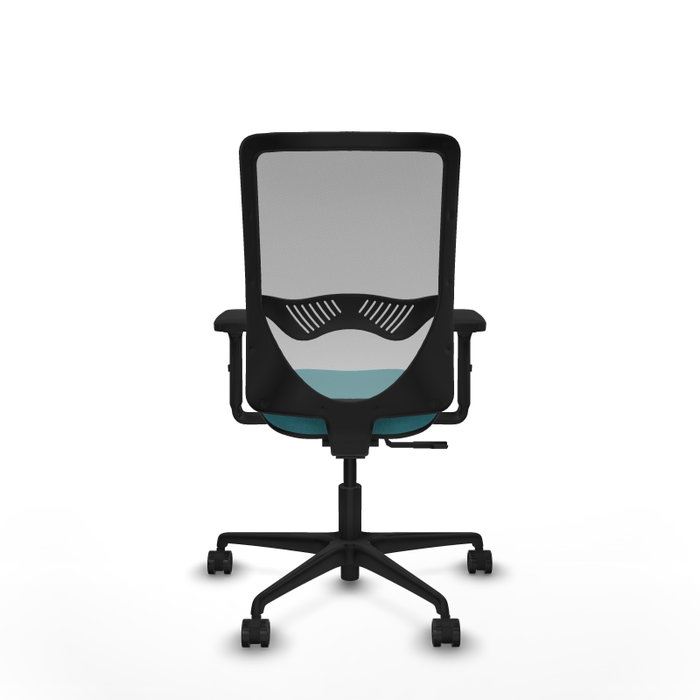 PIQUERAS Y CRESPO Chaise Zulema Synchro Tissu Turquoise Maille Gris Accoudoirs 2D sans appui-tête