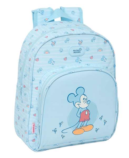 Safta Mochila Mickey Mouse "Baby" 28x34x10 cm, Sac à dos enfant adapté pour poussette