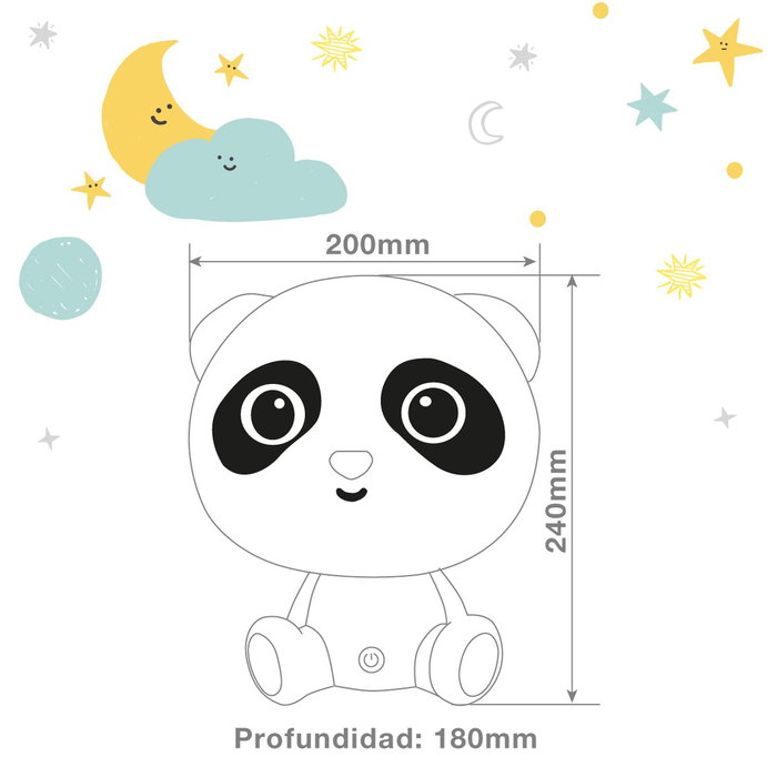 GSC Evolution Veilleuse enfant Panda LED RGB et lumière du jour, Blanc