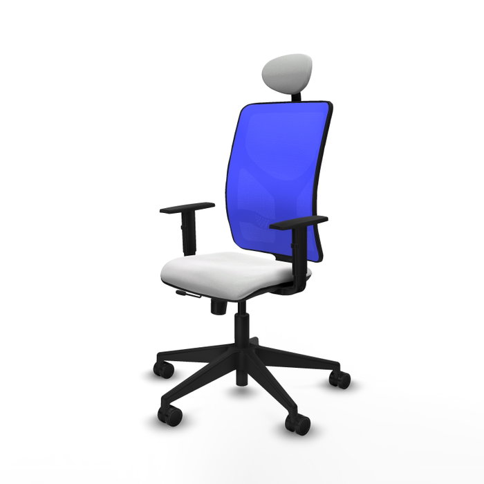 Piqueras Y Crespo Chaise de bureau Motilla, Sincro/Traslack, Blanc/Bleu