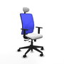 Piqueras Y Crespo Chaise de bureau Motilla, Sincro/Traslack, Blanc/Bleu