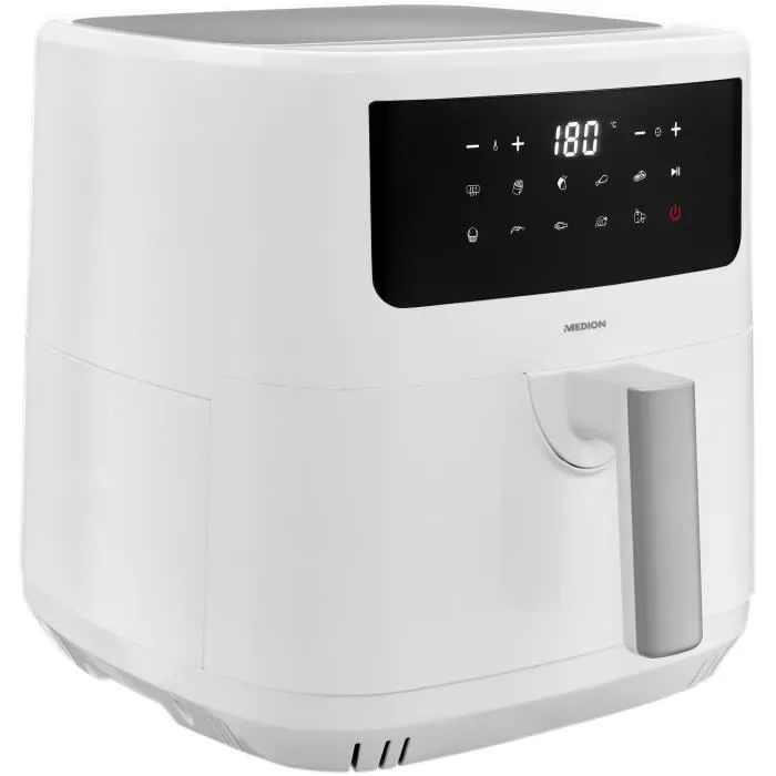 Medion 50073000 Friteuse à air chaud sans huile 2150 W, écran tactile, 9 programmes, capacité 6.3 L, blanc