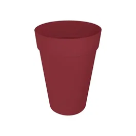 Elho Pot de fleurs Loft Urban Rond, réservoir d'eau intégré, rouge, dimensions 33.5 x 45 cm, 100% recyclé, pour extérieur