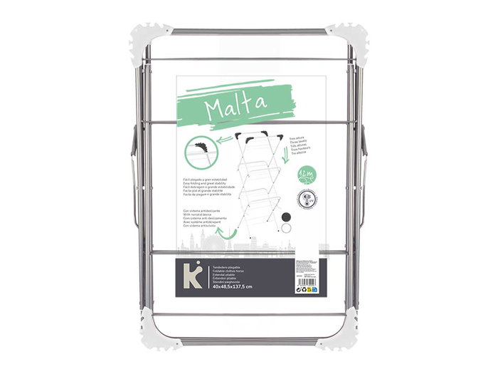 Kipit Tendedero Métallique 3 Hauteurs Argent 69.5 x 50 x 136 cm (Set de 5)