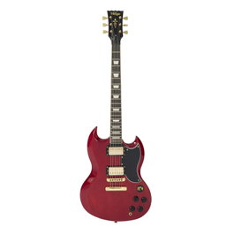 VINTAGE VS6CG Reissued Series Guitare Électrique Double Cutaway Cherry Gold Hardware