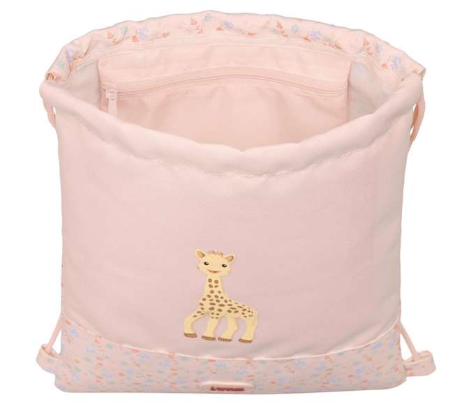 Safta Sac à dos plat junior réversible et imperméable Sophie la Girafe Joy, 26 x 34 x 1 cm