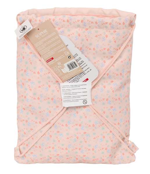 Safta Sac à dos plat junior réversible et imperméable Sophie la Girafe Joy, 26 x 34 x 1 cm