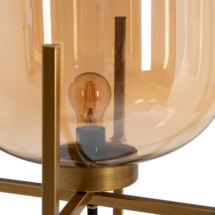 BigBuy Home Lampe de bureau Doré Métal Verre