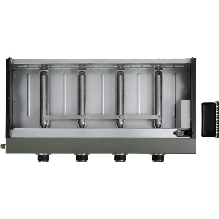 Livoo DOC325 Plancha à Gaz 4 Brûleurs, 10 kW, Plaque Amovible 78.5 x 34.5 cm (Vert/Noir) pour Cuisine Extérieure - 83.5 x 47 x 24 cm